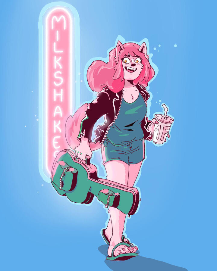 Very early drawing of Izzy from Wolfpitch
